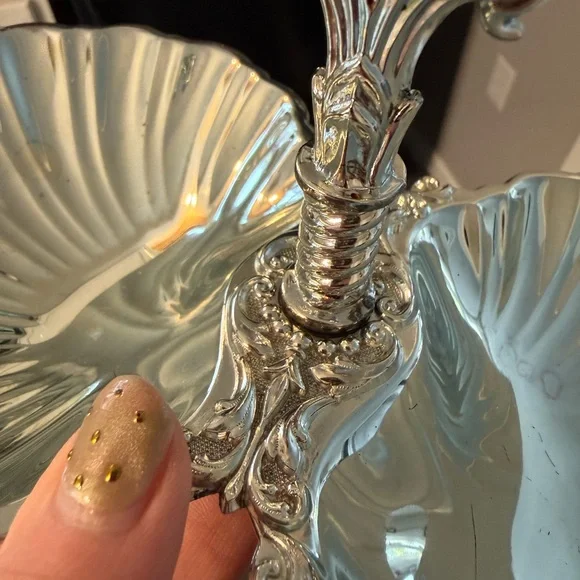 Vintage F.B. Rogers Silver Co Silver Plated Double Shell Bonbon Seashell Dish - Picture 10 of 10